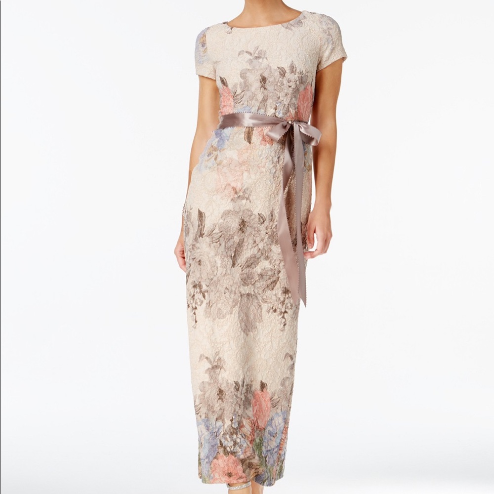 Adrianna Papell floral-print column gown sz 4